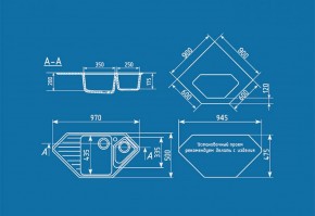 Мойка кухонная ULGRAN U-409 (970*500) в Кунгуре - kungur.ok-mebel.com | фото 2