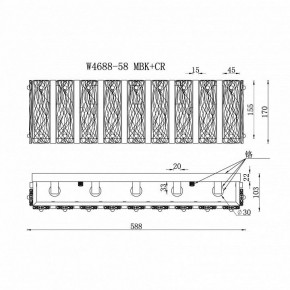 Накладной светильник iLamp Panorama W4688-58 MBK+CR в Кунгуре - kungur.ok-mebel.com | фото 2