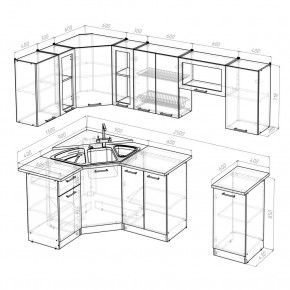 ОЛЬГА Кухонный гарнитур Оптима 1 (1300*2500 мм) в Кунгуре - kungur.ok-mebel.com | фото 2