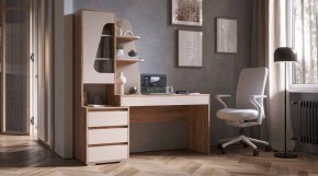 ПИФАГОР Стол компьютерный (дуб вотан/кашемир) в Кунгуре - kungur.ok-mebel.com | фото