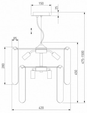 Подвесная люстра Eurosvet Claire 60170/8 золото в Кунгуре - kungur.ok-mebel.com | фото 5