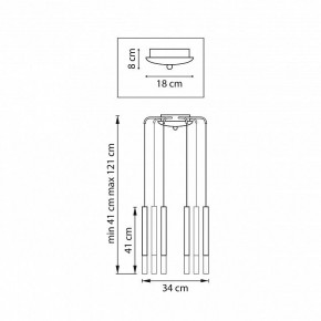 Подвесная люстра Lightstar Tubo L8T747133 в Кунгуре - kungur.ok-mebel.com | фото 3