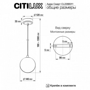 Подвесной светильник Citilux Адам Смарт CL228B011 в Кунгуре - kungur.ok-mebel.com | фото 5