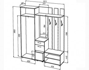 КРИСТИНА Прихожая (Венге/Анкор светлый) УНИ в Кунгуре - kungur.ok-mebel.com | фото 2