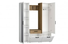 Прихожая Прайм-1 (Белый Текстурный/Дуб Крафт Золотой) в Кунгуре - kungur.ok-mebel.com | фото 2