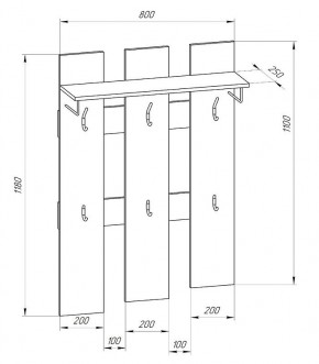 Прихожая-вешалка большая 800 в Кунгуре - kungur.ok-mebel.com | фото 2