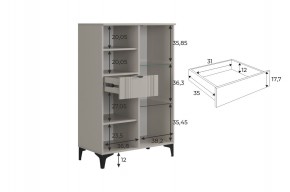 РИЧ Комод 2 со стеклом в Кунгуре - kungur.ok-mebel.com | фото 3