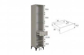 РИЧ Шкаф однодверный со стеклом в Кунгуре - kungur.ok-mebel.com | фото 3