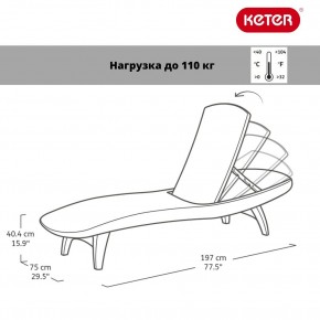 Шезлонг Пацифик (Pacific) графит в Кунгуре - kungur.ok-mebel.com | фото 2