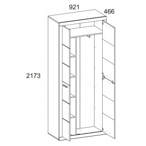 Шкаф 2D OSKAR , цвет дуб Санремо в Кунгуре - kungur.ok-mebel.com | фото 4