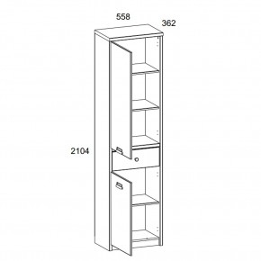 Шкаф 2D1S/D2, DIESEL , цвет дуб мадура/энигма в Кунгуре - kungur.ok-mebel.com | фото 2