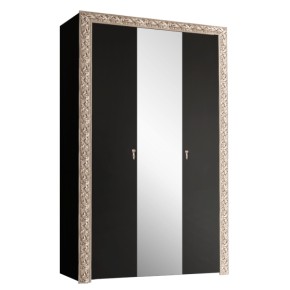 Шкаф 3-х дв.Тиффани Premium черная/золото (ТФШ1/3(П) в Кунгуре - kungur.ok-mebel.com | фото