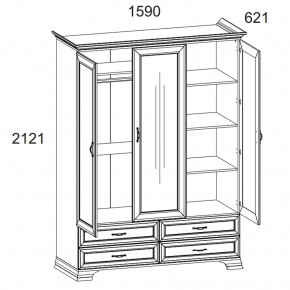 Шкаф 3D4S Z, TIFFANY, цвет вудлайн кремовый в Кунгуре - kungur.ok-mebel.com | фото 2