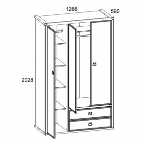 Шкаф 3DG2S, MAGELLAN, цвет Сосна винтаж в Кунгуре - kungur.ok-mebel.com | фото 4