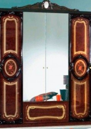Шкаф 4-х дверный с зеркалами (01.144) Роза (могано) в Кунгуре - kungur.ok-mebel.com | фото 1