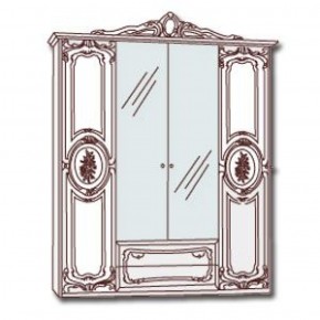 Шкаф 4-х дверный с зеркалами (01.144) Роза (могано) в Кунгуре - kungur.ok-mebel.com | фото 3