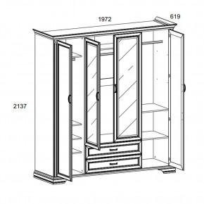 Шкаф 4D2S Z , MONAKO, цвет Сосна винтаж в Кунгуре - kungur.ok-mebel.com | фото