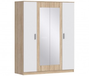 Шкаф 4х дверный с зеркалами Уют СБ-2750/1 (Дуб Сонома/Белый) в Кунгуре - kungur.ok-mebel.com | фото