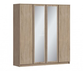 Шкаф 4х дверный с зеркалами Веста СБ-3082 (Дуб Сонома) в Кунгуре - kungur.ok-mebel.com | фото