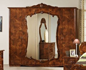 Шкаф 5-и дверный с зеркалами (20.145) Тициана (орех) в Кунгуре - kungur.ok-mebel.com | фото