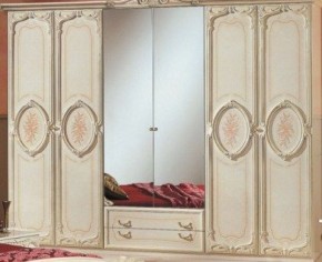 Шкаф 6-и дверный с зеркалами (01.146) Роза (беж) в Кунгуре - kungur.ok-mebel.com | фото 1
