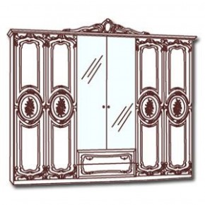 Шкаф 6-и дверный с зеркалами (01.146) Роза (беж) в Кунгуре - kungur.ok-mebel.com | фото 3