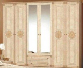 Шкаф 6-и дверный с зеркалами (02.146) Рома (беж) в Кунгуре - kungur.ok-mebel.com | фото 1