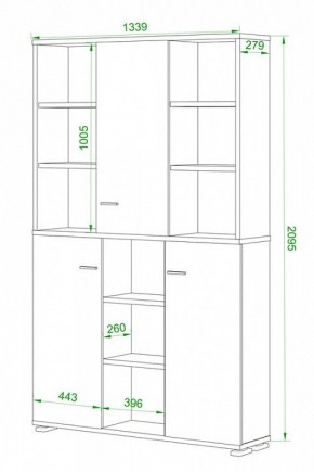 Шкаф книжный Домино ПУ-40-3 в Кунгуре - kungur.ok-mebel.com | фото 2