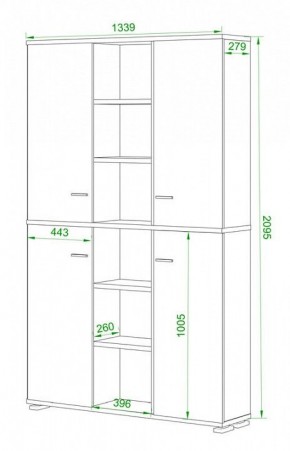 Шкаф книжный Домино ПУ-40-5 в Кунгуре - kungur.ok-mebel.com | фото 2