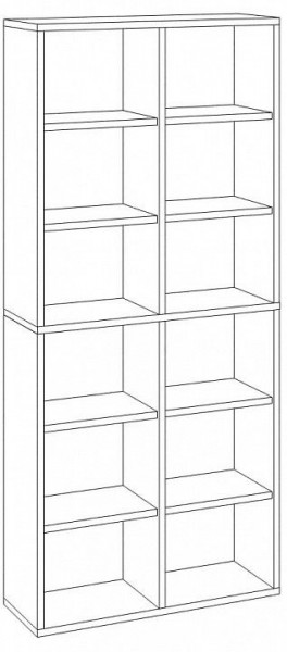 Шкаф книжный Домино СУ(ш2в2)+4ФГ в Кунгуре - kungur.ok-mebel.com | фото 2