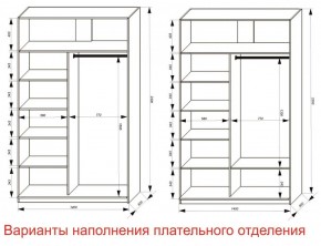 Шкаф-купе 1400 серии SOFT D6+D6+B2+PL3 (2 ящика+2штанги) профиль «Капучино» в Кунгуре - kungur.ok-mebel.com | фото 7