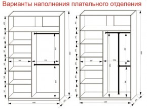 Шкаф-купе 1400 серии SOFT D8+D2+B2+PL4 (2 ящика+F обр.штанга) профиль «Графит» в Кунгуре - kungur.ok-mebel.com | фото 7