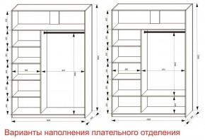 Шкаф-купе 1600 серии SOFT D6+D6+B2+PL3 (2 ящика+2штанги) профиль «Капучино» в Кунгуре - kungur.ok-mebel.com | фото 8