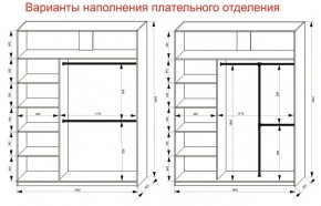 Шкаф-купе 1800 серии SOFT D6+D6+B2+PL3 (2 ящика+2штанги) профиль «Капучино» в Кунгуре - kungur.ok-mebel.com | фото 8