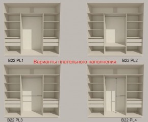 Шкаф-купе 2100 серии SOFT D2+D7+D3+B22+PL2 (по 2 ящика лев/прав+1штанга+1полка) профиль «Графит» в Кунгуре - kungur.ok-mebel.com | фото 6