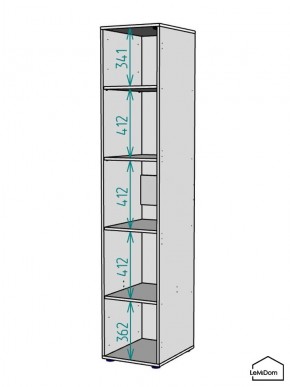 Шкаф Linnea MHR-1-2 2050х400х510 (ДВ-М 11.1.25) в Кунгуре - kungur.ok-mebel.com | фото 3