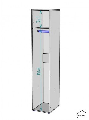 Шкаф Linnea MHR-1 2050х400х510 (Графит-М 11.1.25) в Кунгуре - kungur.ok-mebel.com | фото 3