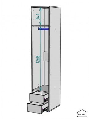 Шкаф Linnea MHR-1-3 2050х400х510 (ДВ-М 11.1.25) в Кунгуре - kungur.ok-mebel.com | фото 3