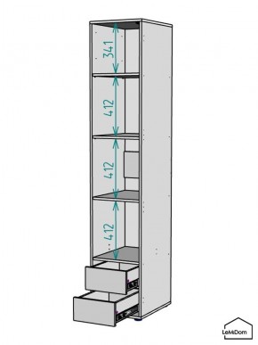 Шкаф Linnea MHR-1-4 2050х400х510 (ДВ-М 11.1.25) в Кунгуре - kungur.ok-mebel.com | фото 3