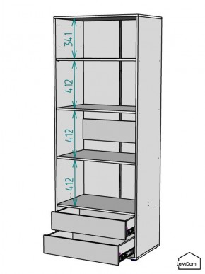 Шкаф Linnea MHR-2PO-4 2050х800х510 (Белый-М 11.1.1) в Кунгуре - kungur.ok-mebel.com | фото 3