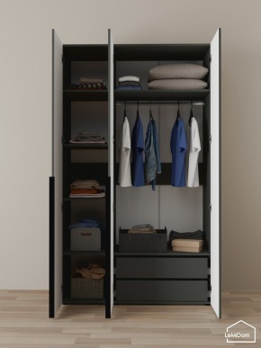 Шкаф Linnea MHR-3-2 2050х1200х510 (Графит-М 11.1.25) в Кунгуре - kungur.ok-mebel.com | фото 5