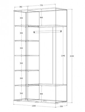 Шкаф Норден 1200 (Дуб Крафт белый) в Кунгуре - kungur.ok-mebel.com | фото 3