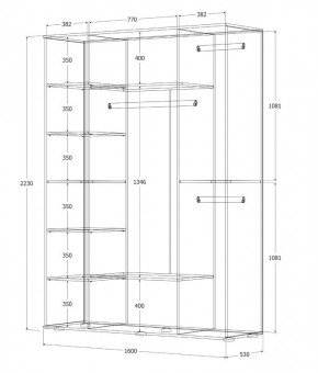 Шкаф Норден 1600 (Дуб Крафт Белый) в Кунгуре - kungur.ok-mebel.com | фото 3