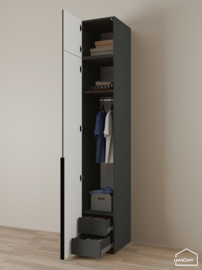Шкаф с антресолью Linnea MHR-1A-3 2450х400х510 (Графит-М 11.1.25) в Кунгуре - kungur.ok-mebel.com | фото 5