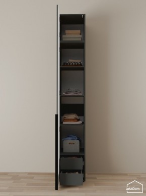 Шкаф с антресолью Linnea MHR-1A-4 2450х400х510 (Графит-М 11.1.25) в Кунгуре - kungur.ok-mebel.com | фото 4