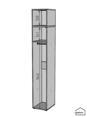 Шкаф с антресолью Linnea MHR-1POA-1 2450х400х510 (Белый-М 11.1.1) в Кунгуре - kungur.ok-mebel.com | фото 3