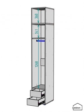 Шкаф с антресолью Linnea MHR-1POA-3 2450х400х510 (Белый-М 11.1.1) в Кунгуре - kungur.ok-mebel.com | фото 3
