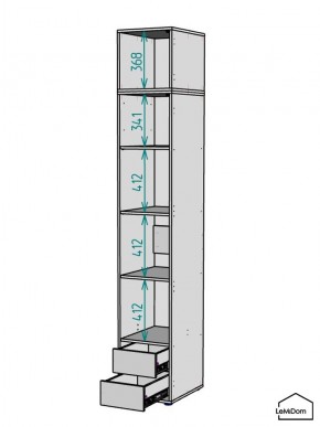 Шкаф с антресолью Linnea MHR-1POA-4 2450х400х510 (Белый-М 11.1.1) в Кунгуре - kungur.ok-mebel.com | фото 3