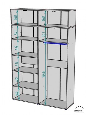 Шкаф с антресолью Linnea MHR-4A-1 2450х1600х510 (Белый-М 11.1.2) в Кунгуре - kungur.ok-mebel.com | фото 3