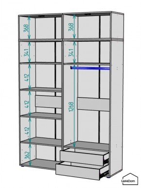Шкаф с антресолью Linnea MHR-4A-2 2450х1600х510 (Белый-М 11.1.2) в Кунгуре - kungur.ok-mebel.com | фото 2